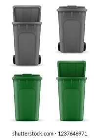 recycling bin trash bucket stock vector illustration isolated on white background