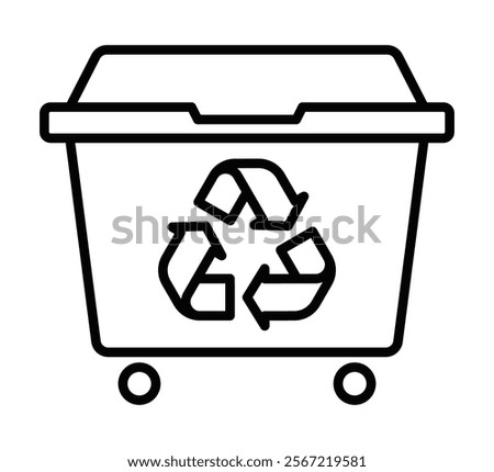 Recycling bin vector icon with arrows. Editable stroke.