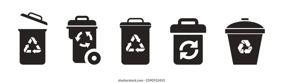 Recycling Bin Vector Icon Collection