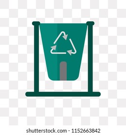 Recycling bin vector icon isolated on transparent background, Recycling bin logo concept