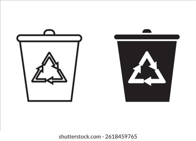 Vektorgrafik-Symbol des Recyclingkorbs auf weißem Hintergrund