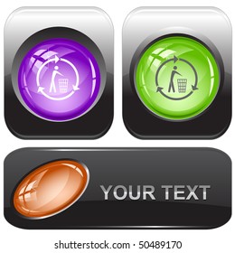 Recycling bin. Vector internet buttons.