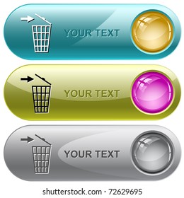 Recycling bin. Vector internet buttons.