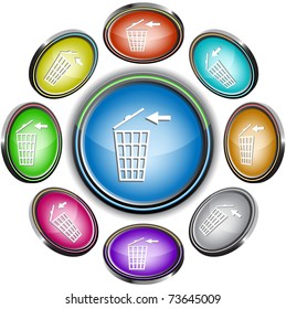 Recycling bin. Vector internet buttons.