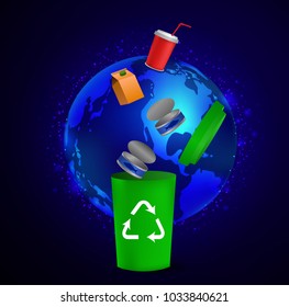 recycling bins illustration