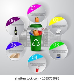 recycling bins illustration