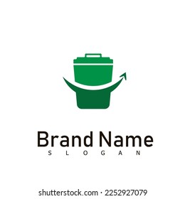 Recycling bins junk logo design symbol