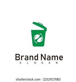 Recycling bins junk logo design symbol