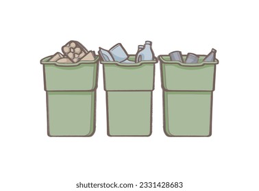 Una canasta de basura bien recolectada (basura, desperdicios)