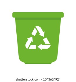 Recycling bin.Trash box. Recycling. Trash icon. White background. Vector illustration. EPS 10.