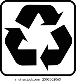 recycling Black sign, Green symbol, Recycling rotation arrow, Black arrows recycle, Recycle logo
