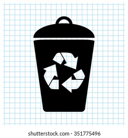 Recycling - black vector icon