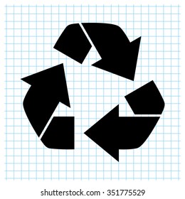 Recycling - black vector icon