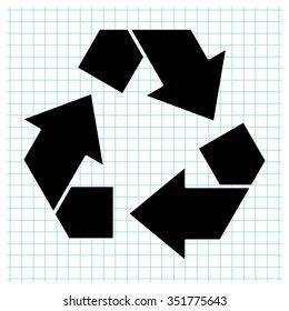 Recycling - black vector icon