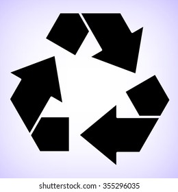 Recycling  - black vector icon