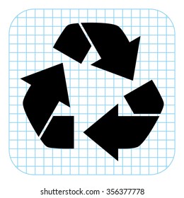 Recycling - black  vector icon