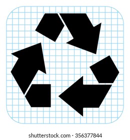 Recycling - black  vector icon