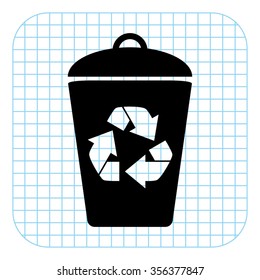 Recycling - black  vector icon