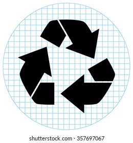 Recycling -  black vector icon