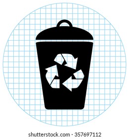 Recycling -  black vector icon