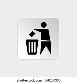 Recycling  - black vector icon