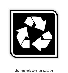 Recycling  - black vector icon