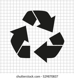 Recycling -  black vector icon
