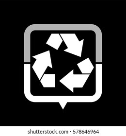 Recycling  - black vector icon