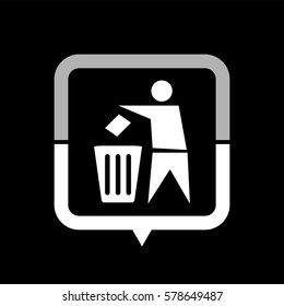 Recycling  - black vector icon