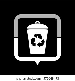 Recycling  - black vector icon