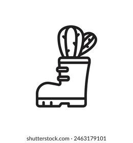 Recycling Boots Outline Icon Vector Illustration