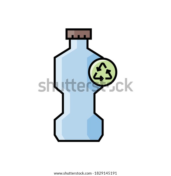 recycling\
bottle ecology icon design color outline\
style