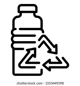 Recycling bottle icon. Outline recycling bottle vector icon for web design isolated on white background