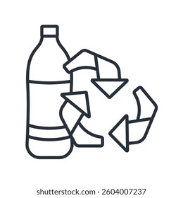 recycling bottle icons isolated on White Background. Flat style design