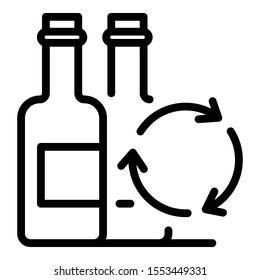 Recycling bottles icon. Outline recycling bottles vector icon for web design isolated on white background