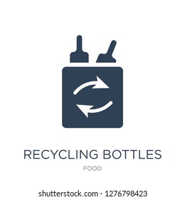 recycling bottles icon vector on white background, recycling bottles trendy filled icons from Food collection, recycling bottles vector illustration
