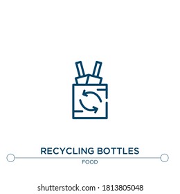 recycling bottles outline vector icon. simple element illustration. recycling bottles outline icon from editable food concept. can be used for web and mobile
