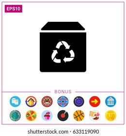 Recycling box icon