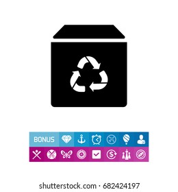 Recycling box icon