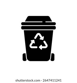 Recycling-Box-Symbol mit Pfeilen oben positioniert