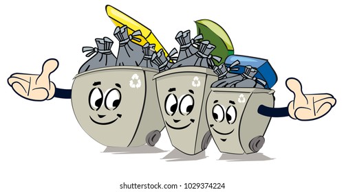 
A recycling box points where to leave our waste. Every object is singly grouped