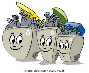 
A recycling box points where to leave our waste. Every object is singly grouped