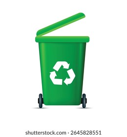 Uma caixa de reciclagem simbolizando práticas ecológicas e sustentabilidade
 