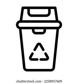 Recycling Box Vector Line Icon Design