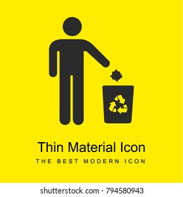 Recycling bright yellow material minimal icon or logo design