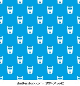 Recycling bucket pattern vector seamless blue repeat for any use