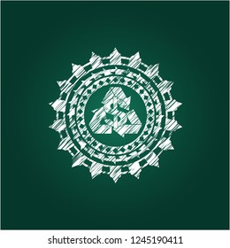 recycling business icon with chalkboard texture