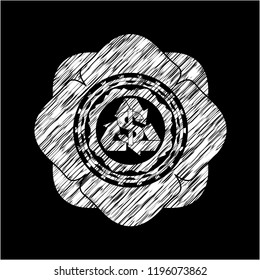 recycling business icon drawn with chalkboard texture