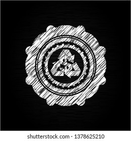 recycling business icon drawn on a chalkboard