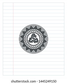 recycling business icon drawn with pencil strokes. Vector Illustration. Detailed.